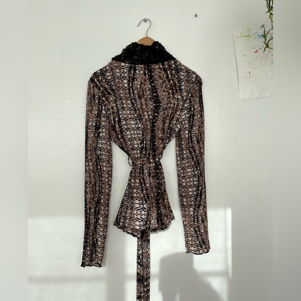 Alberto Makali Python Print Cardigan Wrap Jacket - image 6